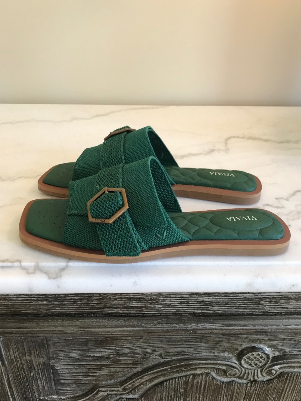 🆕 VIVAIA GREEN PILLOW TOP SLIDE SANDAL - Picture 5 of 14